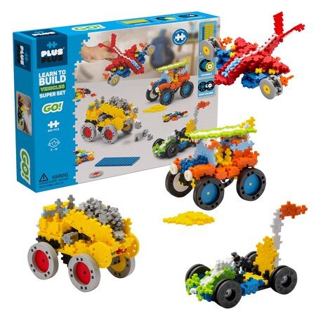 Plus-Plus Plus-Plus Learn to Build GO Vehicles Super Set, 800 Pieces Per Set 05072